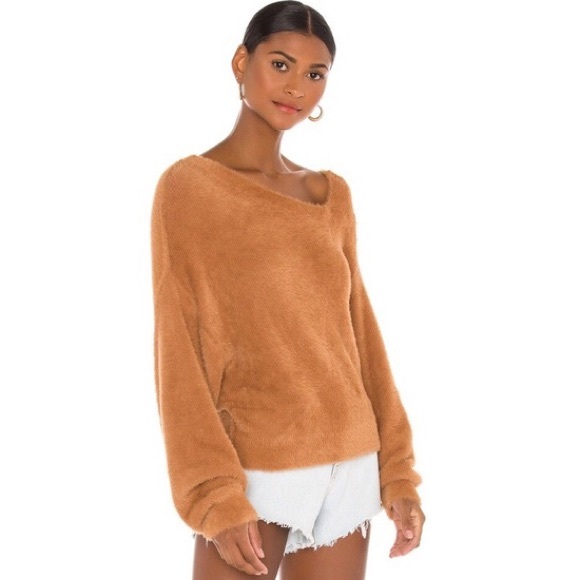FREE PEOPLE Brown Glistening Sands Star Sign Fuzzy Pullover Sweater | Large - Picture 2 of 11
